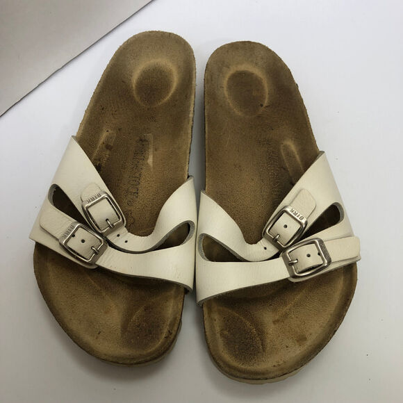 Birkenstock Ibiza Double Strap Slides Open Toe White Cork Sandals EU 40 Womens 9 - Picture 2 of 12